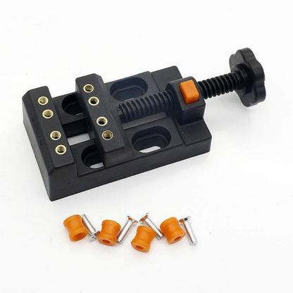 Sourcemall Universal Mini Drill Press Vise Clamp Table Bench Vice for Jewelry Walnut Nuclear Watch Repairing Clip On DIY Sculpture Craft Carving (Clamping Range: 0-2inch ABS)