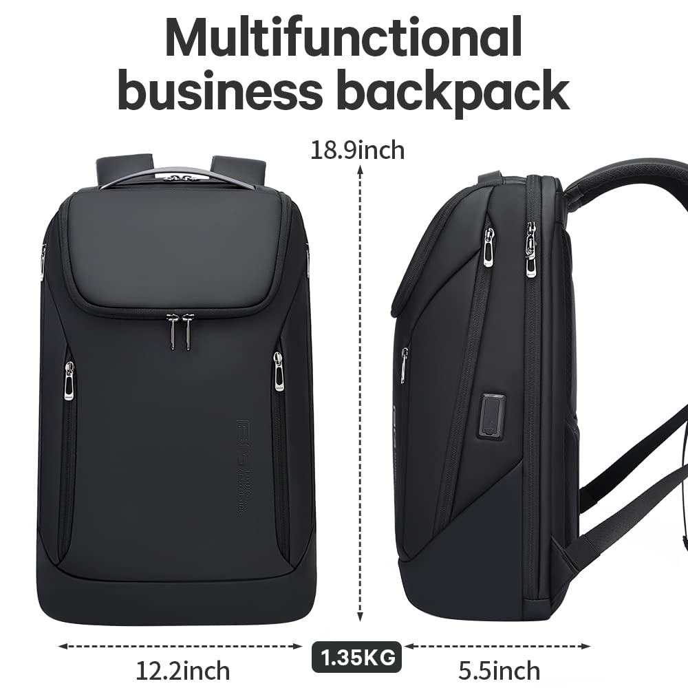 BANGE Business Smart Backpack Waterproof fit 15.6 Inch Laptop Backpack with USB Charging Port,Travel Durable Backpack