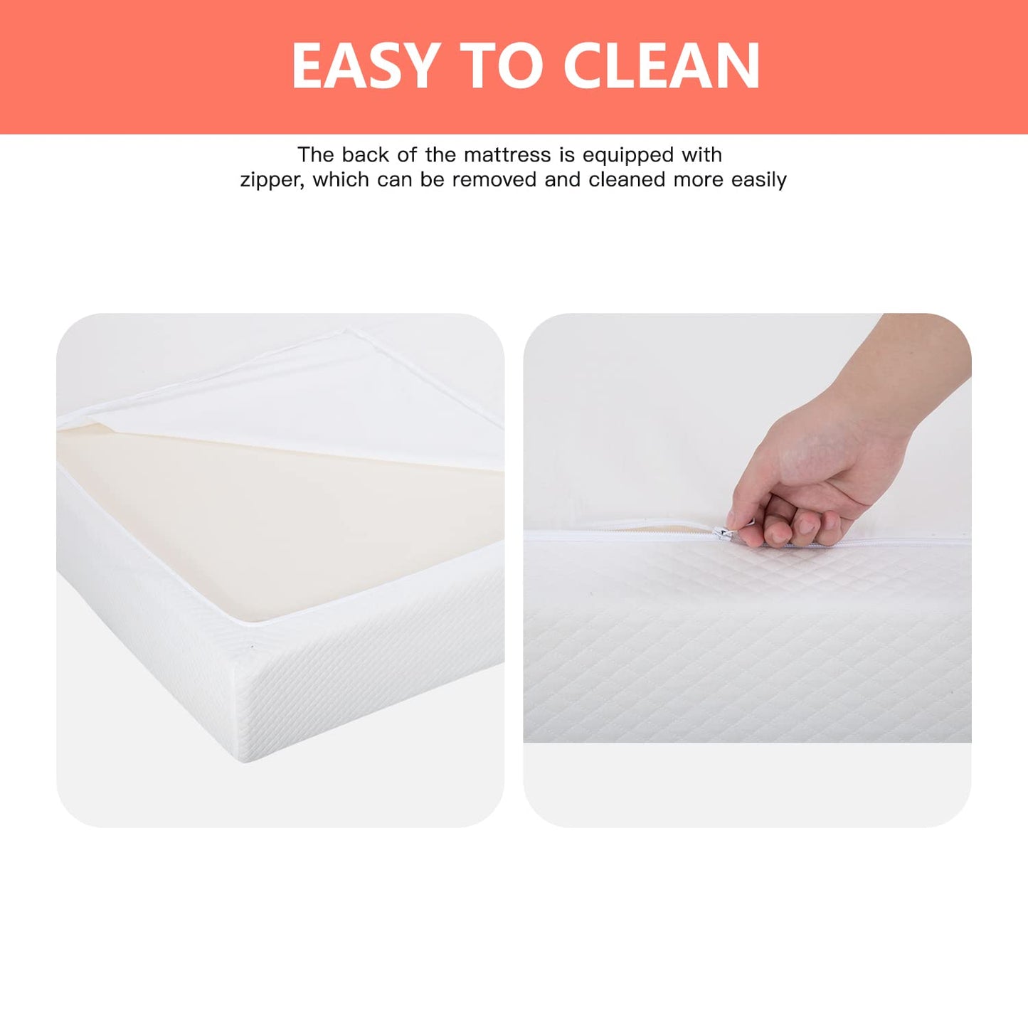 FDW | 5 Inch Twin Mattress | Medium Firm | Gel Memory Foam Mattress | White | Bed in a Box, CertiPUR-US Certified | Pressure Relief, Cooling Ventilated Foam | Washable Removable Cover