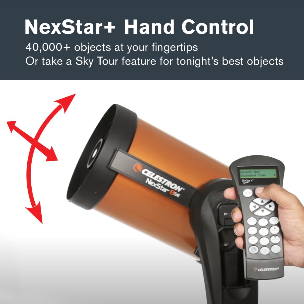 Celestron NexStar 8SE Computerized Telescope – 8-Inch Schmidt-Cassegrain Optical Tube – Fully Automated GoTo Mount with SkyAlign – Ideal for Beginners and Advanced Users – 40,000+ Object Database