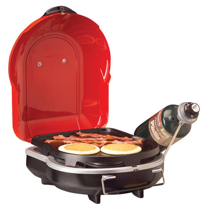 Coleman Fold ‘N Go 6,000 BTU Portable Propane Grill, Lightweight Gas Grill with Push-Button Starter & Adjustable Horseshoe Burner, Great for Camping, Tailgating, Grilling, BBQ