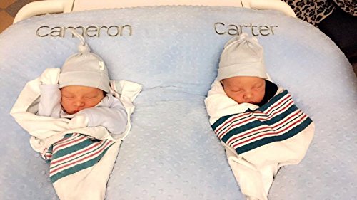 Twin Z Pillow Blue - Breastfeeding, Bottlefeeding, Tummy Time, Reflux, Support and Pregnancy! No Foam! The Ultimate Baby Essentials! The Best in Twins Baby Gear!