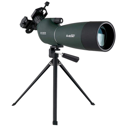 SVBONY SV28 Spotting Scopes with Tripod, Angled 25-75x70mm Spotter Scope with Phone Adapter, Waterproof Fogproof Spotting Scope for Bird Watching, Target Shooting, Wildlife Viewing