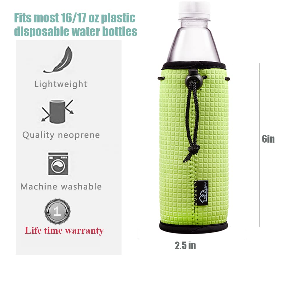 WKieason Neoprene Water Bottle Sleeves Insulators Beverage Bottle Can Sleeves Covers 16 17 18 oz Beer Bottle Sleeves Coolers Holder Non-slip Neoprene Bottle Coolier Sleeves (Neon Green/Orange/Grey)