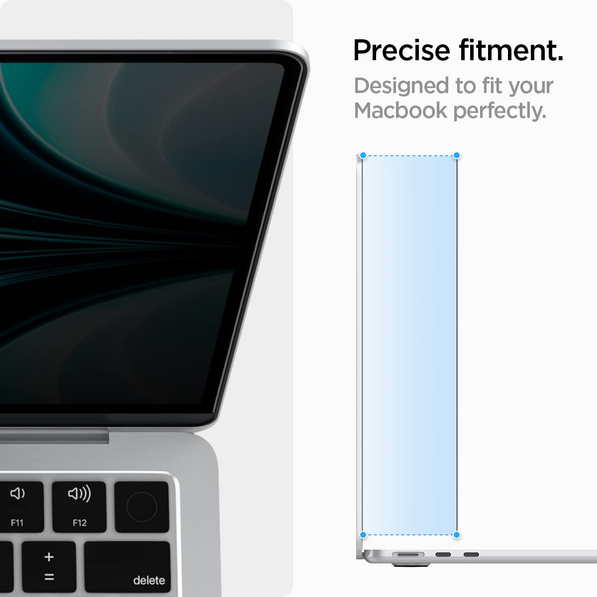 Spigen Privacy Filter Screen Protector [SafeView] designed for Macbook Air 13 inch M4 / M3 / M2 (2025/2024 / 2023) - 1 Pack
