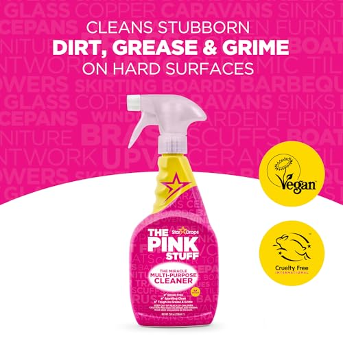 Stardrops The Pink Stuff Miracle Multi-Purpose Cleaner – Removes Grease, Grime, and Stains on Kitchens, Bathrooms, Floors, and More, 25 fl Oz