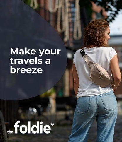 The Foldie Foldable Crossbody Bags for Women & Men - Anti-Theft RFID-Safe Fanny Pack with Smart Lockable Zippers and Cut-Resistant Strap - Lightweight Waist Pack for Travel & Everyday Use - Yellow