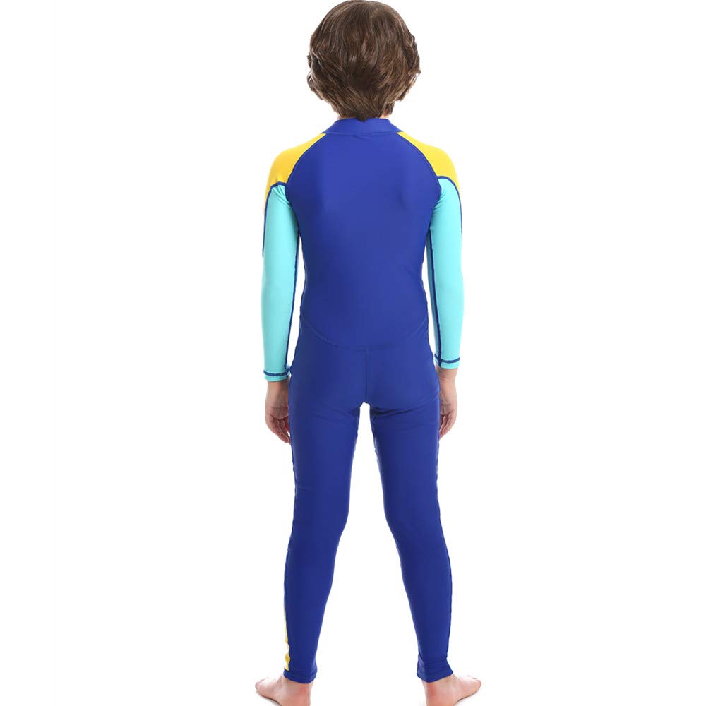 ZCCO Kids Wetsuit,2.5mm Neoprene Diving Suit for Teens,Full Body Swimsuit for Boys and Girls,Long Sleeve One Piece Wet Suit Perfect for Swimming, Surfing, and Water Sports (Bright Blue, L)