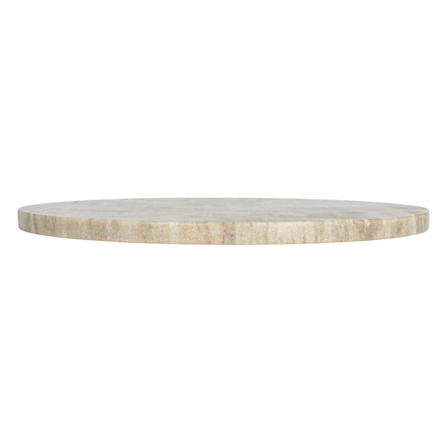 Creative Co-Op Round Marble Charcuterie or Cutting Board, Beige