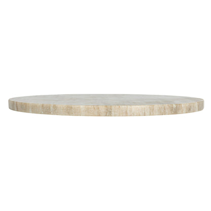 Creative Co-Op Round Marble Charcuterie or Cutting Board, Beige