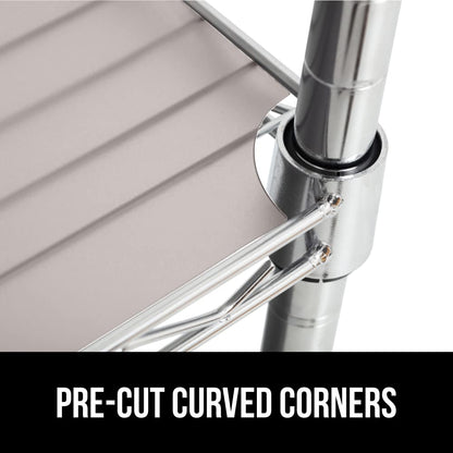 GORILLA GRIP ShelfGuard Wire Shelf Liner Compatible with Amazon Basics Shelving Unit, Set of 5 Waterproof Liners for Organizing Metal Rack Shelves, Kitchen Cabinets, Cupboard, Pantry, 18x24 Charcoal