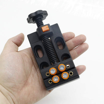 Sourcemall Universal Mini Drill Press Vise Clamp Table Bench Vice for Jewelry Walnut Nuclear Watch Repairing Clip On DIY Sculpture Craft Carving (Clamping Range: 0-2inch ABS)