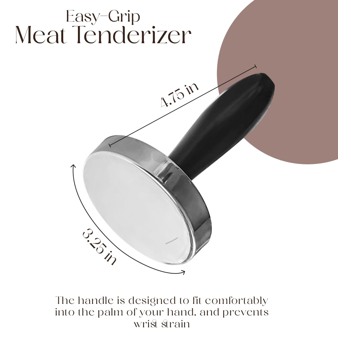 Bellemain Meat Pounder Flattener, Easy-Grip Meat Tenderizer, Stainless Steel Meat Mallet for Cooking, Meat Hammer, Chicken Tenderizer, Meat Smasher Utensil, Kitchen Mallet, Meat Masher Tool