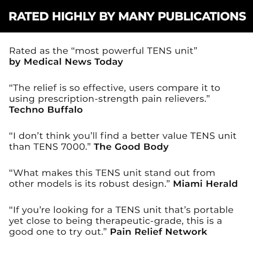 TENS 7000 Digital TENS Unit with Accessories - Muscle Stimulator Machine for Back Pain Relief, Sciatica, Neck, Nerve, Shoulder, Hip, Elbow, Muscle Pain Relief