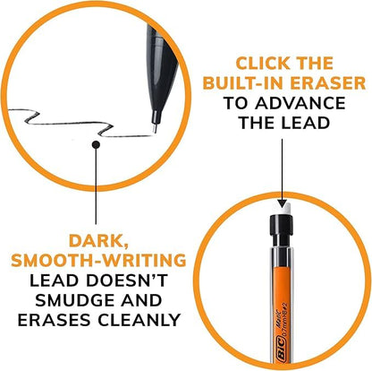 BIC Xtra Smooth Mechanical Pencil with 0.7 mm Medium Point, Refillable and Retractable, 40-Count Pack