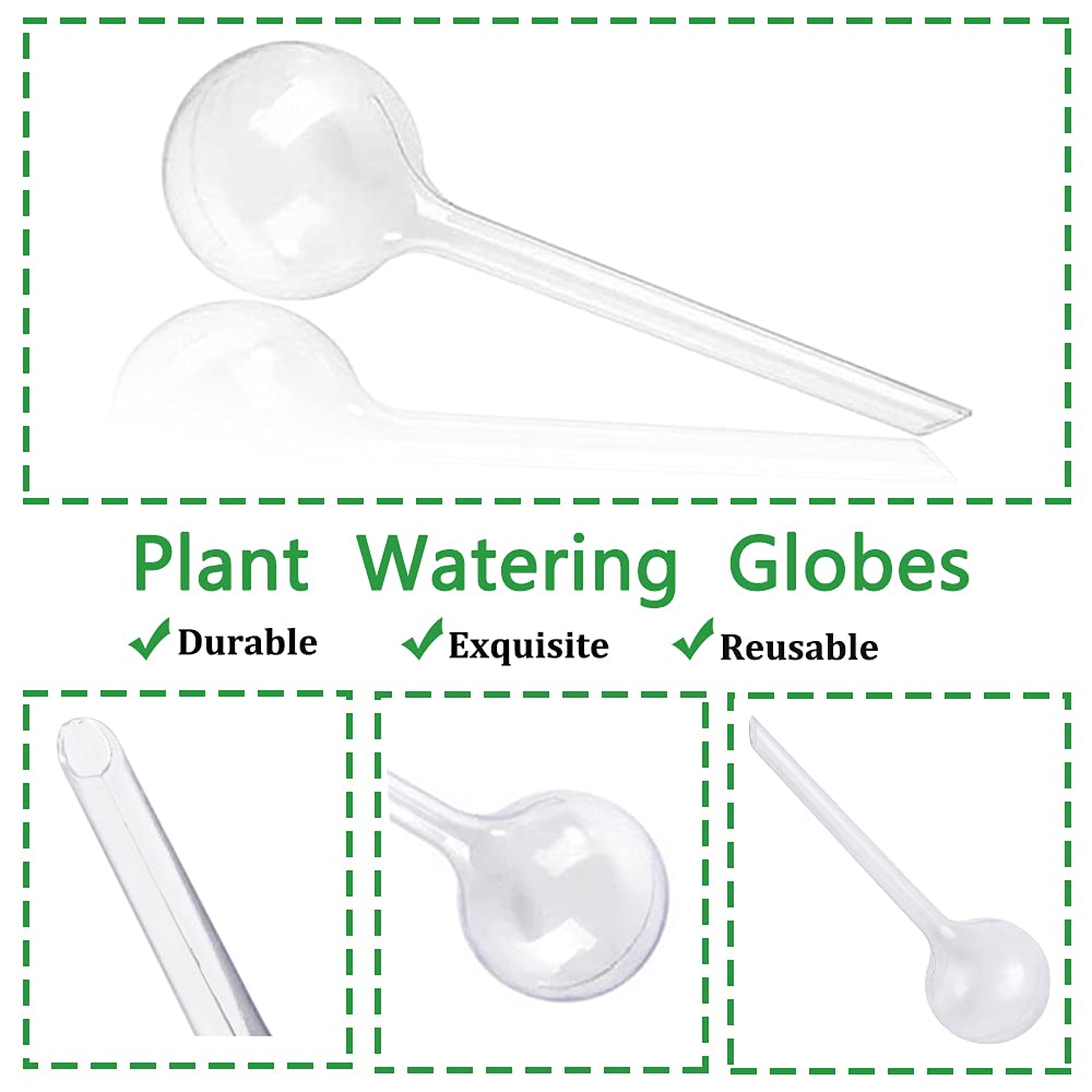 10 Pcs Clear Plant Watering Globes,Plastic Self-Watering Bulbs,Flower Automatic Watering Device,Garden Waterer for Plant Indoor Outdoor