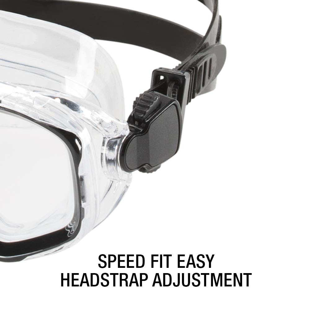 Speedo Unisex-Adult Swim Snorkel Dive Mask Anti-Fog with Nose Cover Adventure Series, M Blue, One Size