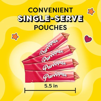 Temptations Creamy Puree Squeezable Lickable Wet Cat Treats with Beef Liver, 0.42 oz. Tubes, 4 Count, Pack of 11 (44 Total)