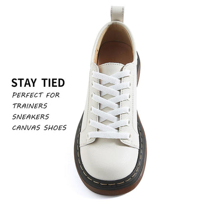 VSUDO 54" Flat White Shoe Laces for Sneakers, Shoelaces for Sneakers, Replacements Shoe Strings for Women or Men (1 Pair-White-137CM)