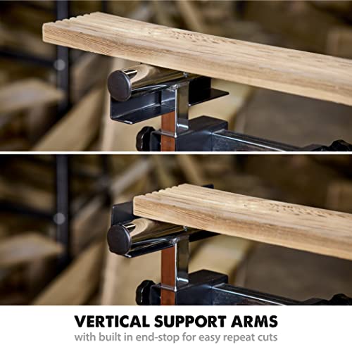 Evolution Power Tools Miter Saw Stand PLUS - Compact Folding Stand with Extendable Arms, Large Wheels, Universal Fittings for Most Brands Evolution, Makita, DeWalt, Bosch, Ryobi, Einhell and Metabo