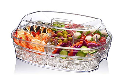 Prodyne Ice Party Platter, 15 1/2" x 11" x 6", Clear