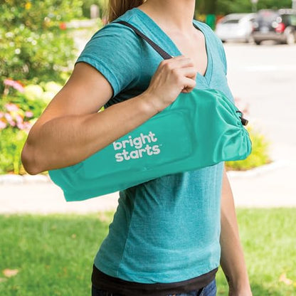 Bright Starts Pop 'N Sit Portable Booster, Indoor/Outdoor Use, Floor Seat with Feeding Tray, Teal, 6 Mos - 3 Yrs