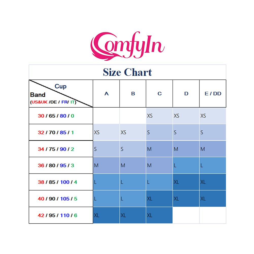 Comfyin Padded Bralette for Women Straps Sleep Bras Seamless Yoga Sport Bras 3 Pack,Pink+Blue+Purple,XL