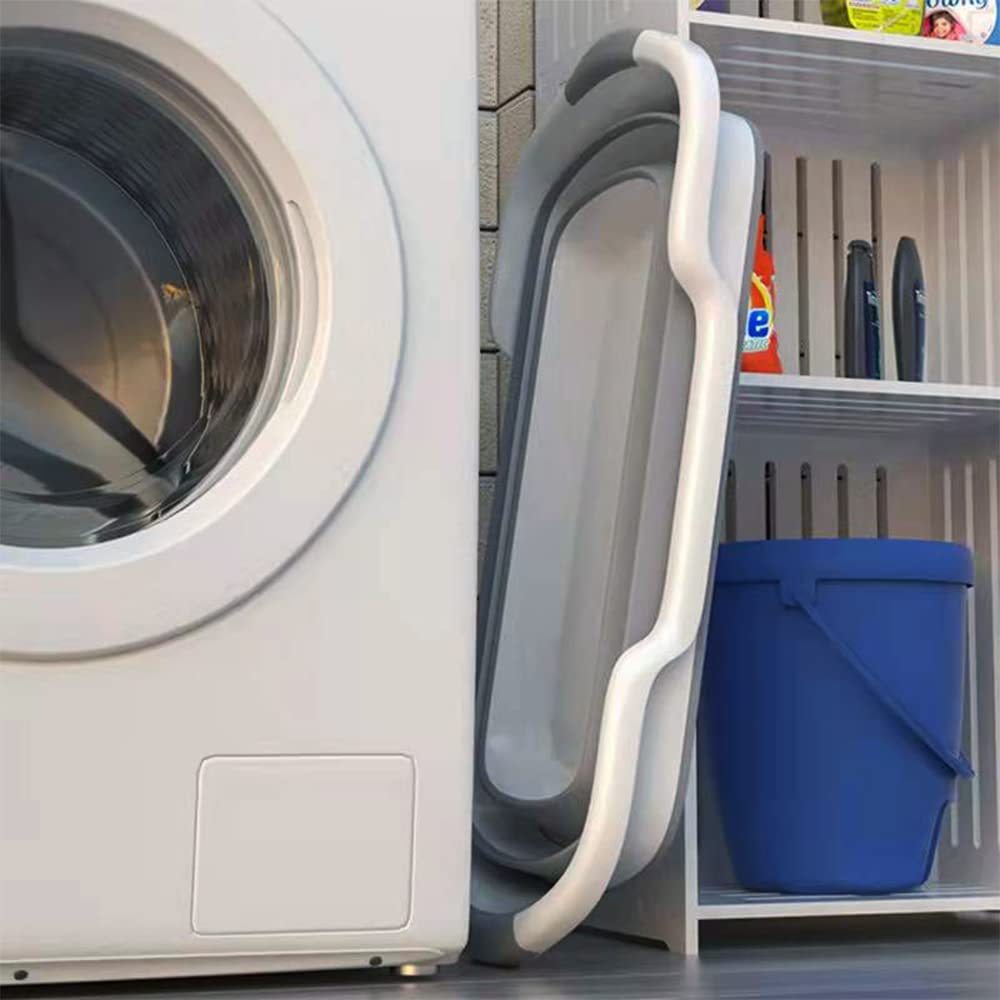Goderewild 7.1 Gal/27L Multipurpose Collapsible Pet Bathtub Upgraded with Drainage Hole and Pet Hair Collector for Bathing/Shower, Portable Laundry Basket-Foldable Bathing Tub-Storage Organizer.