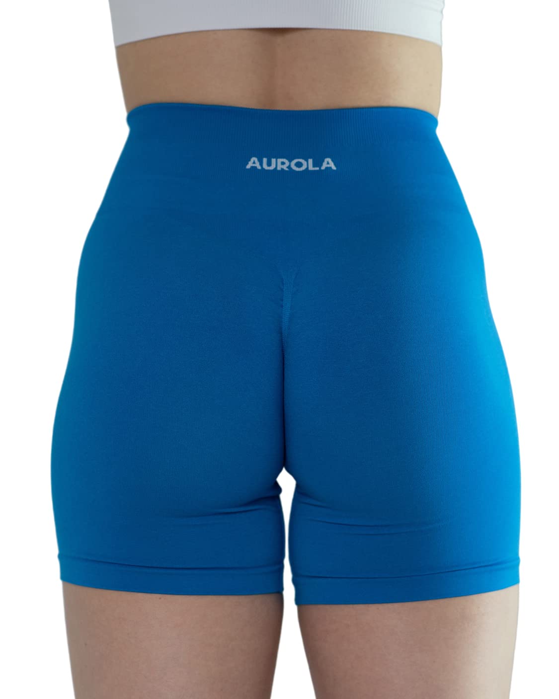 AUROLA Intensify Workout Shorts for Women Seamless Scrunch Short Gym Yoga Running Sport Active Exercise Fitness Shorts(M,Diva Blue)