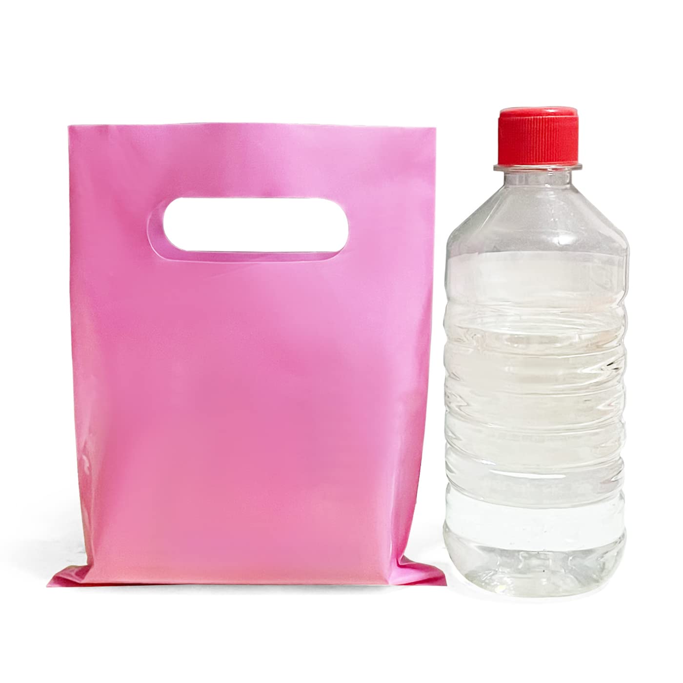 VieFantaisie Plastic Party Favor Small Gift Bags, 100 PCS 6" x 8" Goodie Bags for Kids, Candy Treat Pouches Bulk with Handle for Kids' Birthday Party, Thanksgiving, Christmas, Halloween, 10 Colors