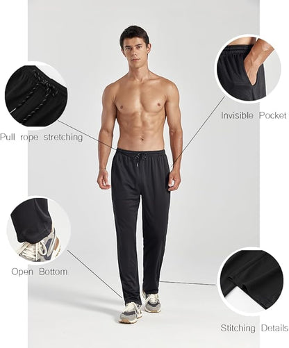 ZH 3-Pack Men's Sweatpants，Comfortable Athletic Jogger Pants with Pockets for Active Wear