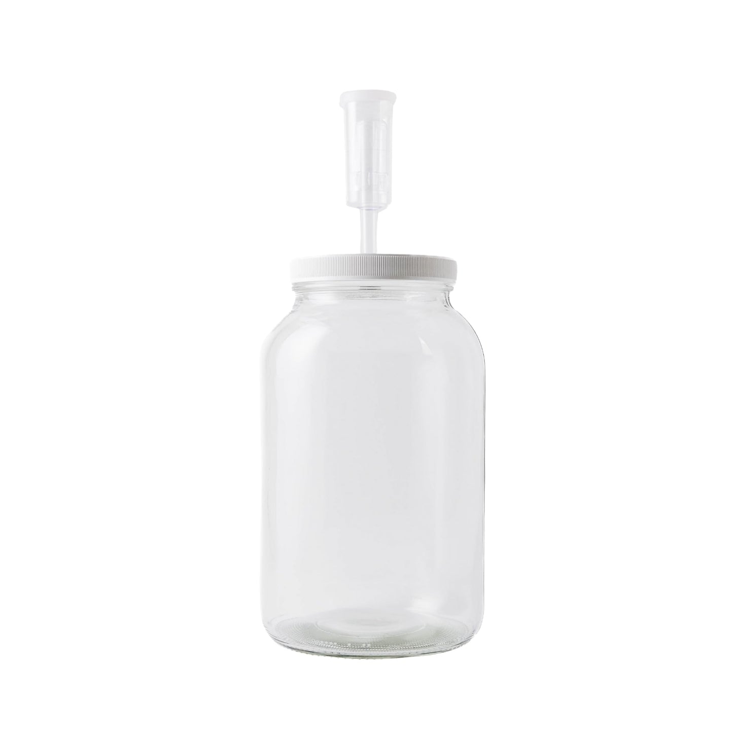 FastRack - Wide Mouth Glass Jar with Lid and Econolock Airlock, Large , 1 Gallon , Clear