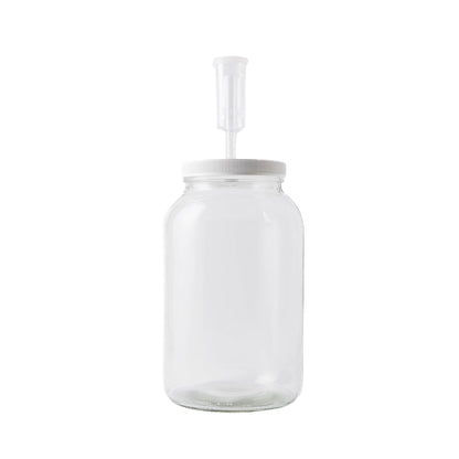 FastRack - Wide Mouth Glass Jar with Lid and Econolock Airlock, Large , 1 Gallon , Clear