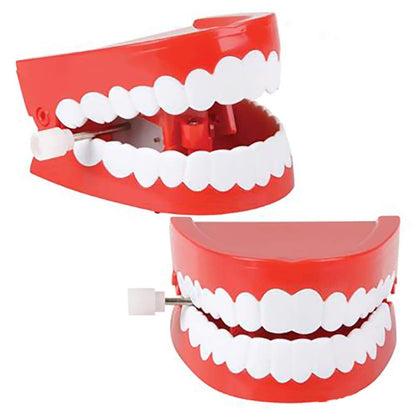 The Dreidel Company Wind Up Teeth Chomping & Chattering Teeth Toys for Kids Birthday Party Favors, Novelty and Gag Gifts, 2.5" Inches (Single)