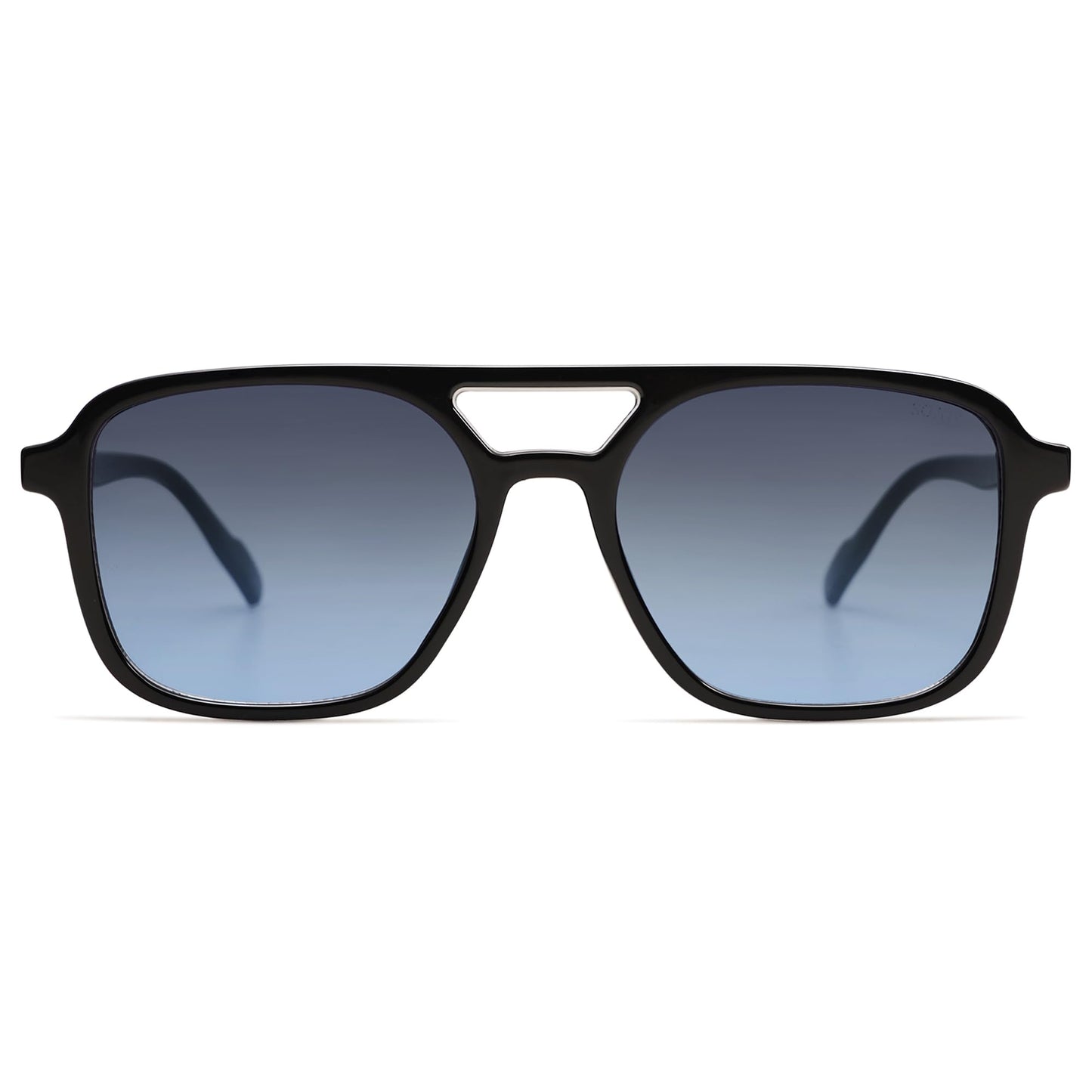 SOJOS Retro Aviator Sunglasses for Women Men,Trendy Rectangle Womens Mens Shades Sun Glasses SJ2202 Black Blue Lens