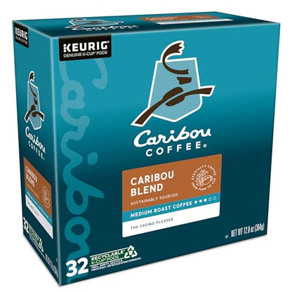 Caribou Coffee Caribou Blend, Keurig Single-Serve K-Cup Pods, Medium Roast Coffee, 32 Count(Pack of 1)