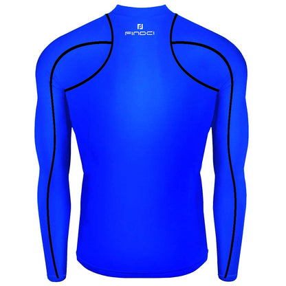 1Bests Men's Sports Running Set Compression Shirt + Pants Skin-Tight Long Sleeves Quick Dry Fitness Tracksuit Gym Yoga Suits (KBOO-Deep Blue, M)