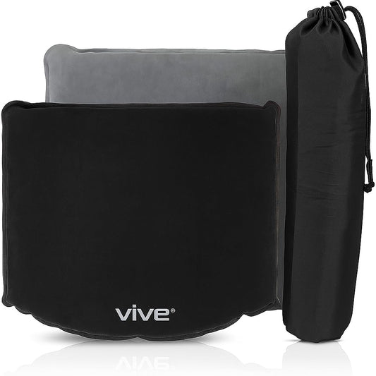 Vive Self Inflatable Seat Cushion - Portable Pad for Stadiums, Bleachers, Airplanes, Travel, Hiking, Camping, Backpacking, Sporting Events, Picnics - Lightweight Padded Seat Resistant to Tears & Snags