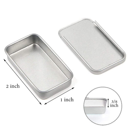 Empty Slide Top Tin Containers for Lip Balm, Crafts, Storage Kit - .25oz, 6 Pack