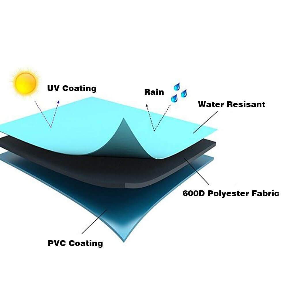 Vailge Waterproof Patio Furniture Set Cover with Padded Handles, Patio/Outdoor Table Cover, Patio/Outdoor Dining Square Table Chairs Cover(Medium,Beige & Brown)