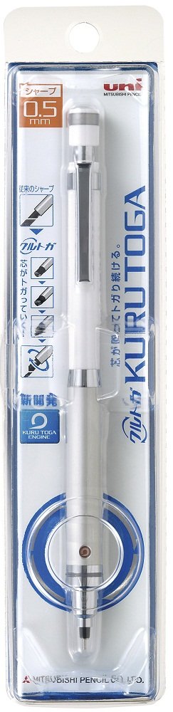 Uni-ball Kuru Toga High Grade Auto Lead Rotation Mechanical Pencil, 0.5 mm, White Body (M510121P.1)