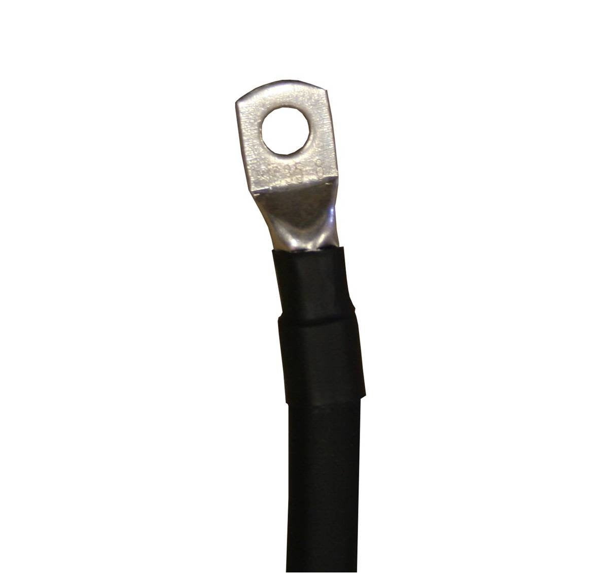 WindyNation 2 AWG 2 Gauge Single Black 18 inches w/3/8 Lugs Pure Copper PowerFlex Battery Inverter Cables for Solar, RV, Auto, Marine Car, Boat