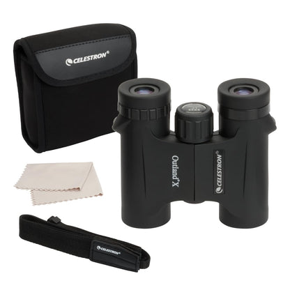 Celestron - Outland X 8x25 Binoculars – Ideal for Birding and Outdoors – 25mm Objective Lenses – Wide 8.2° Field of View – BaK-4 Prisms – Multi-Coated – Waterproof and Fogproof
