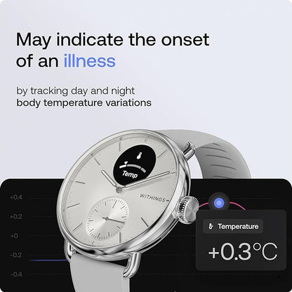 Withings ScanWatch 2 - Hybrid Smart Watch, Heart Rate Monitoring, Fitness Tracker, Cycle Tracker, Sleep Monitoring, GPS Tracker, 30-Day Battery Life, Android & Apple Compatible, HSA/FSA