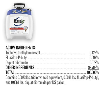 Roundup Weed and Grass Killer₄ with Pump 'N Go 2 Sprayer, Use in and Around Flower Beds, Trees & More, 1.33 gal.