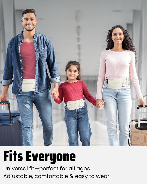 RFID Blocking Money Belt for Travel – Ultra Comfortable Hidden Travel Wallet, Lightweight & Water-Resistant with Adjustable Strap – Secure Cash & Passport Holder for International Trips & Theme Parks