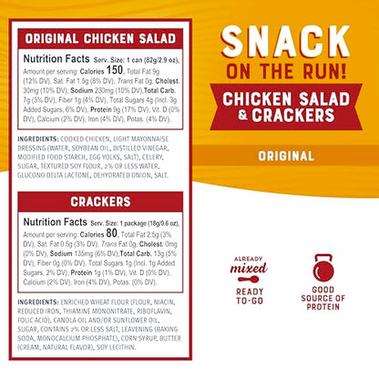 Bumble Bee Snack on the Run Chicken Salad with Crackers Kit, Ready to Eat, Spoon Included - Shelf Stable & Convenient Protein Snack, 3.5 Ounce (Pack of 3)