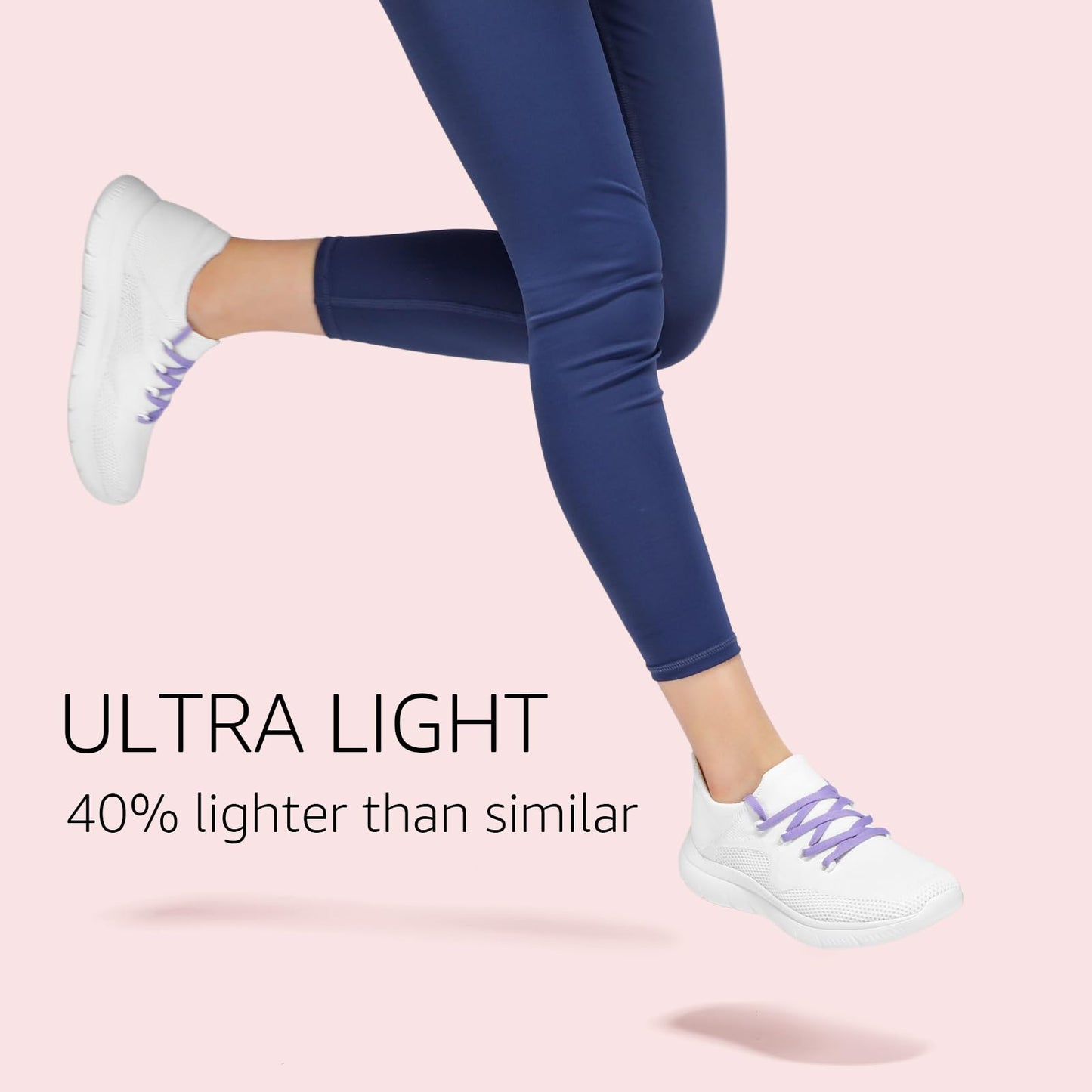 STQ Slip on Tennis Shoes Women Walking Gym Fitness Workout Shoes for Women White Purple Size 8.5