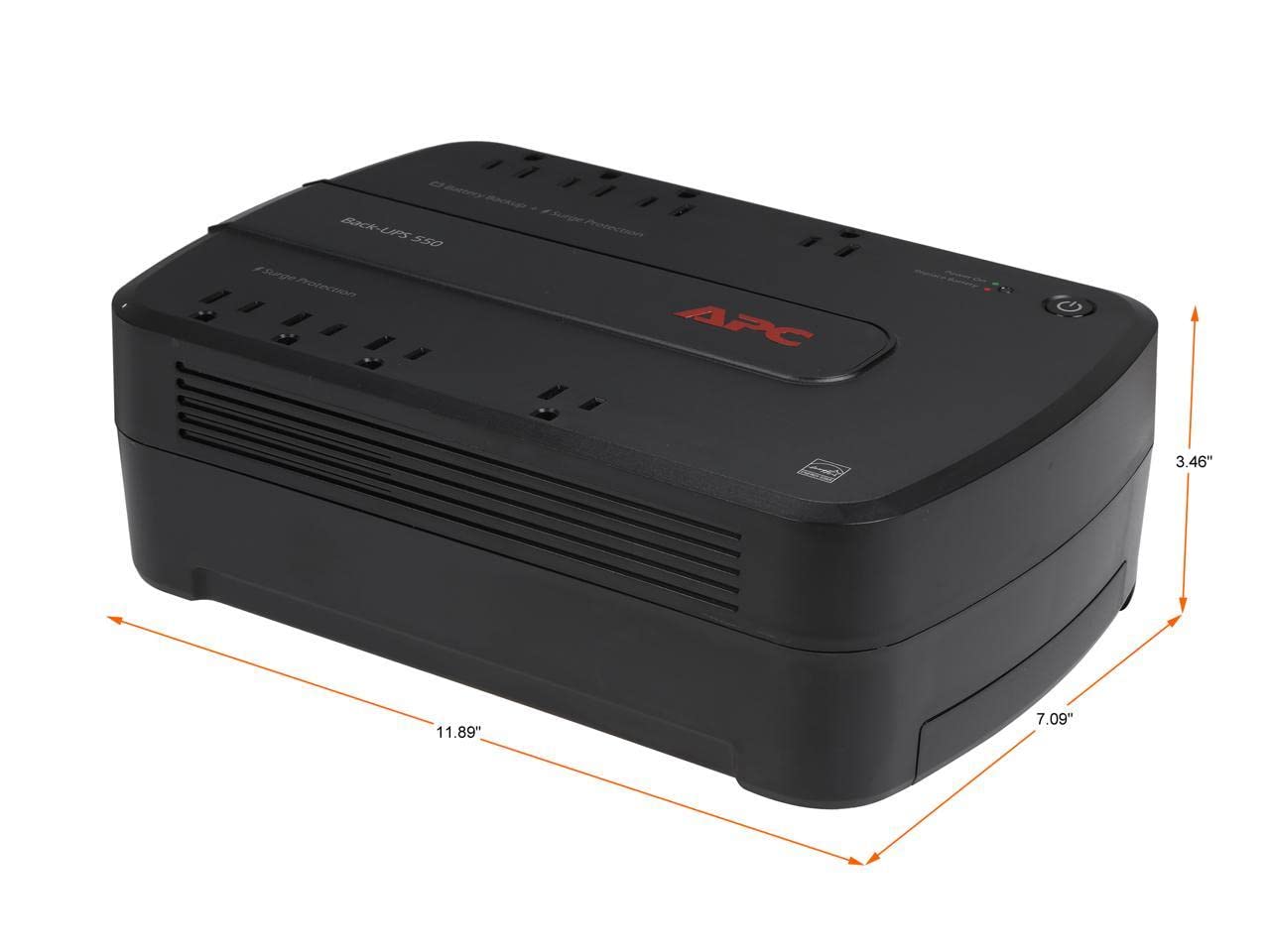 APC UPS Battery Backup for Computer, BE550G Surge Protector with Battery Backup, Dataline Protection