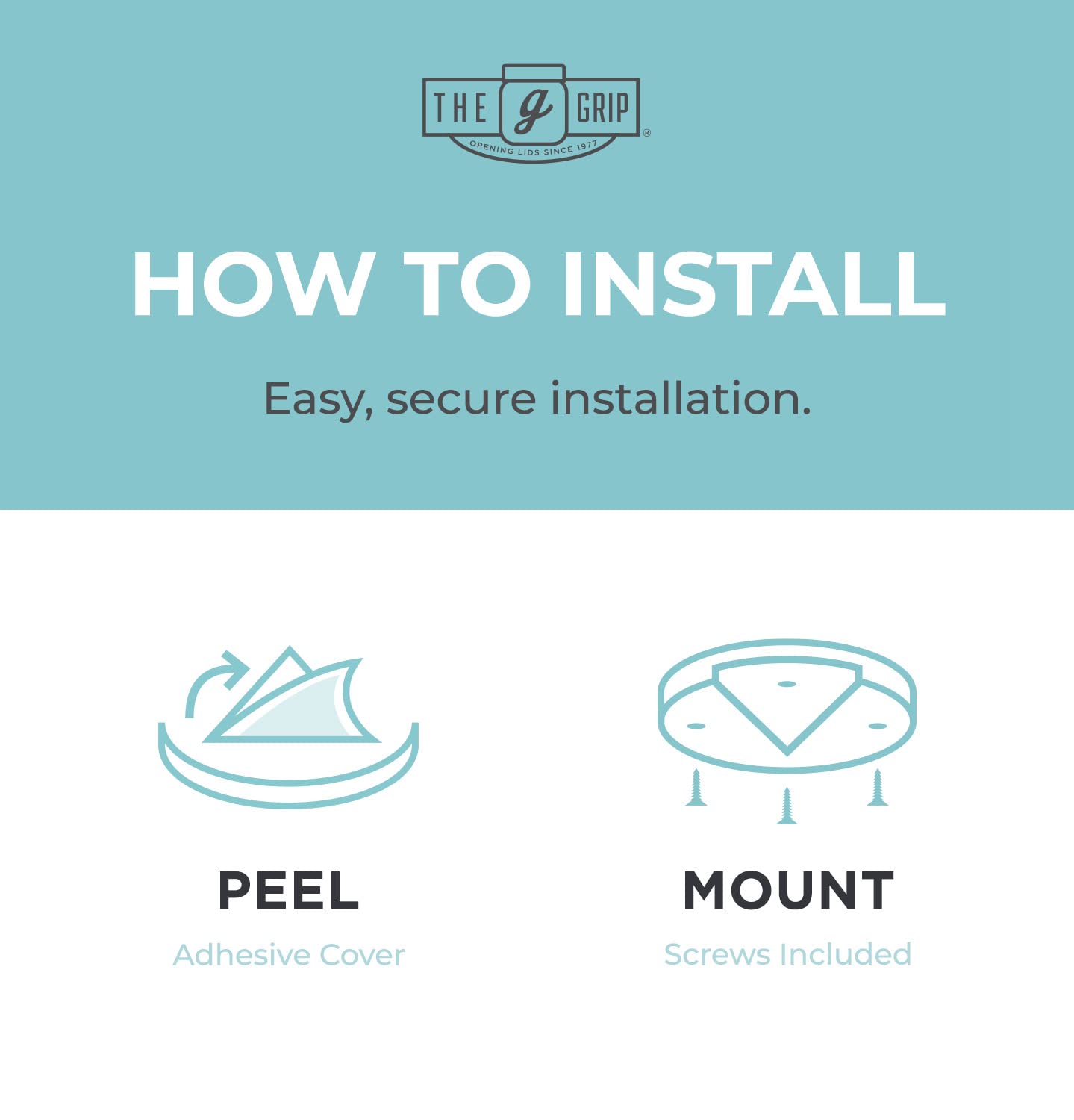 The Grip Jar Opener | Original Under Cabinet Jar Lid & Bottle Opener, Effortless for Weak Hands & Seniors with Arthritis - Made In USA